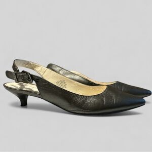 ANNE KLEIN I FLEX Leather Slingback Kitten Grey